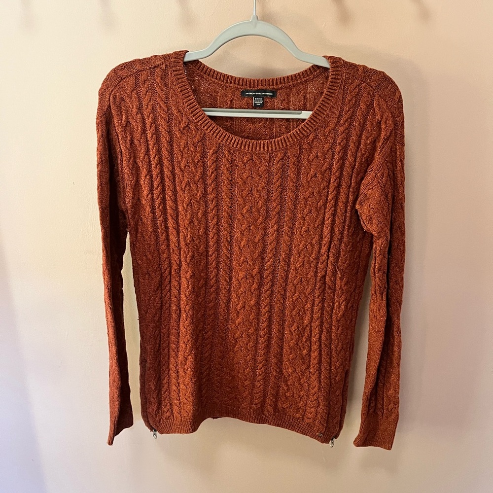 American Eagle Cable Knit Sweater - Rust